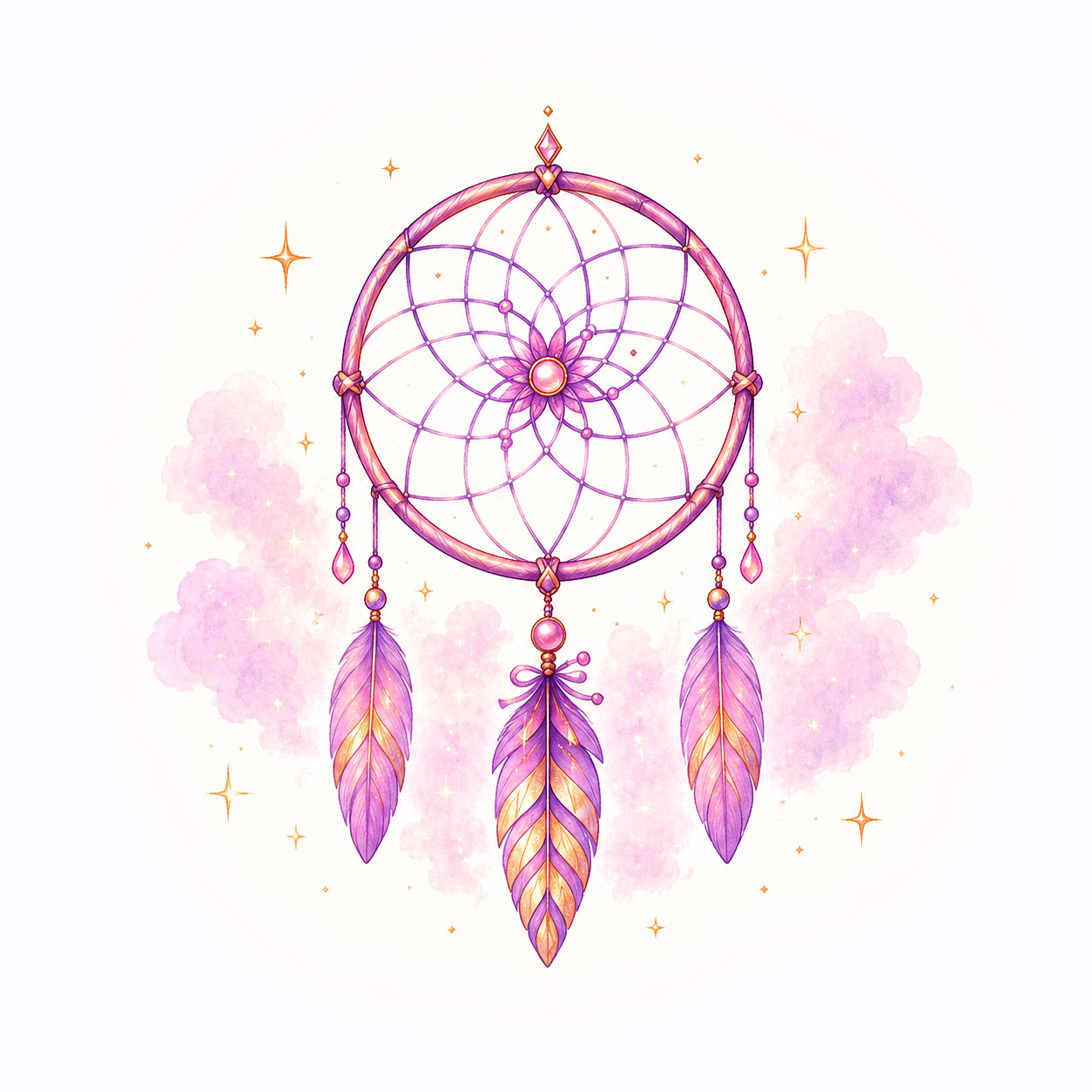 Attrape-rêves illustré, symbole de la Chambre des Rêves